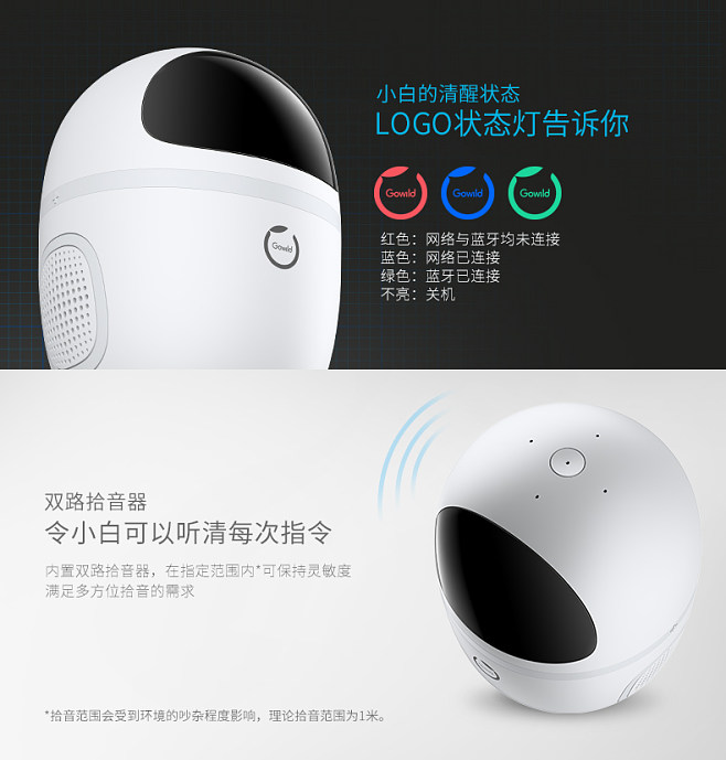 Gowild公子小白青春版 專為兒童打造的智能語音機器人